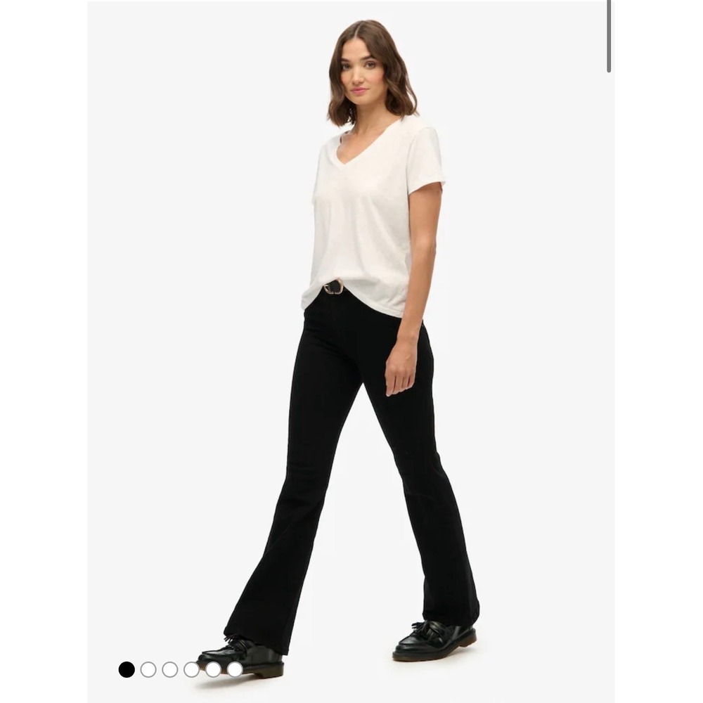 Spanx Jeans Midnight Black High Rise Stretch Denim Boot Cut Size 16 Regular